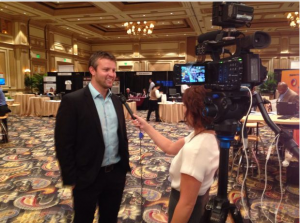 Ken Sanford being interviewed on the demo floor at Analytics 2014