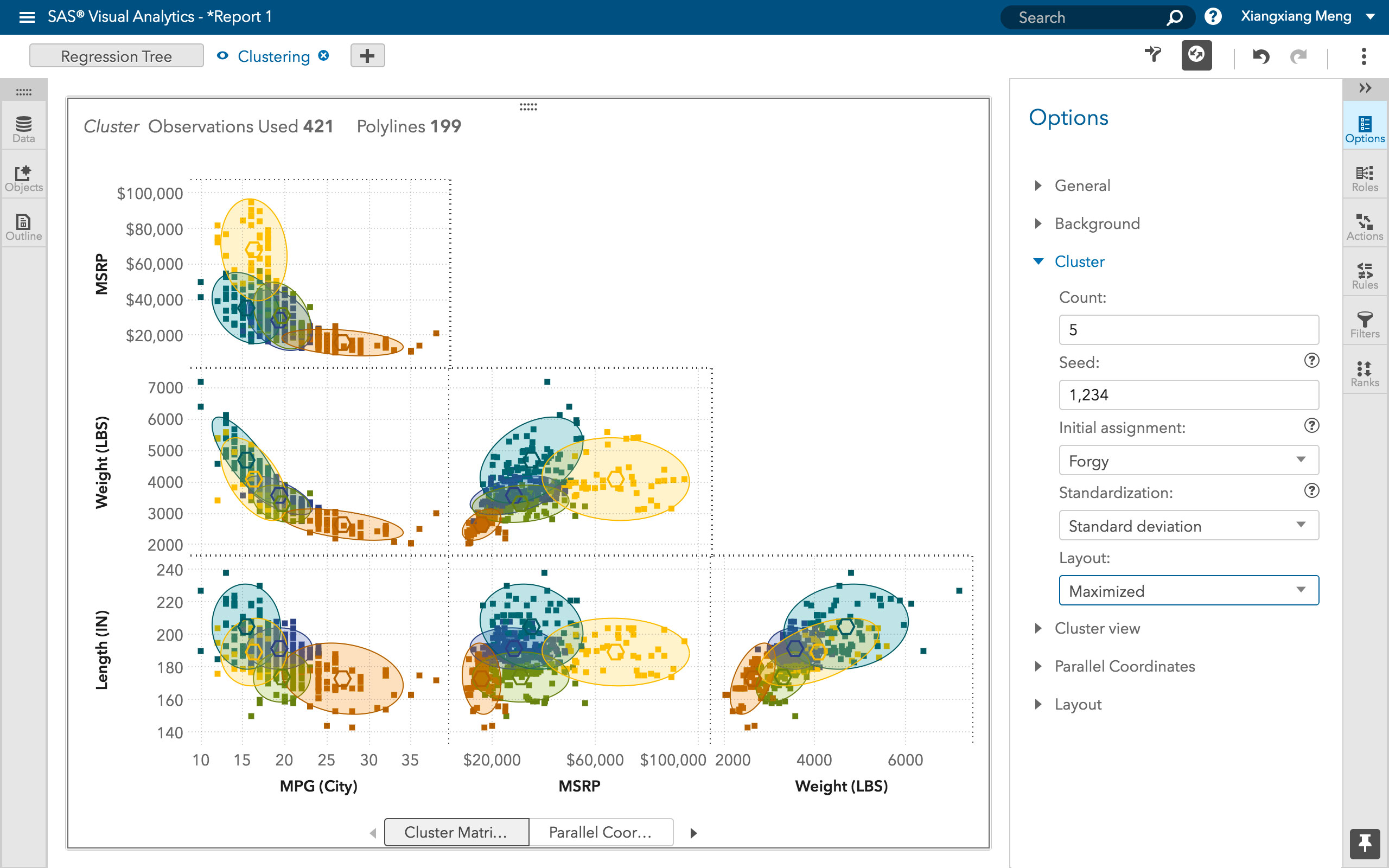 Screen shot of SAS Data Science software.