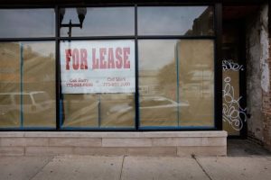 for lease sign on a storefront