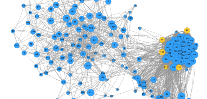 Visualization of communities within at network graph