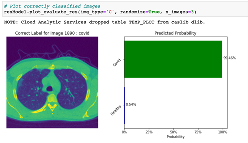 SAS Viya Machine Learning - Figure 4: A COVID dataset was correctly classified as COVID