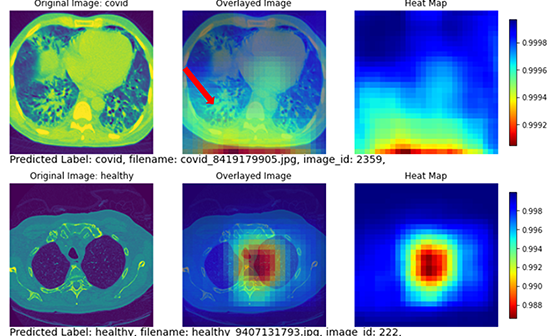 SAS Viya Machine Learning - Figure 6: Heat map analysis for two correctly classified images